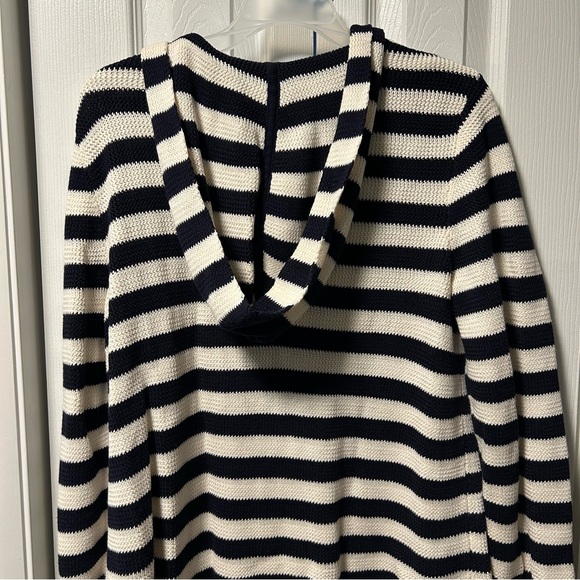 Navy and White Striped Women Sweater - Picture 3 of 6